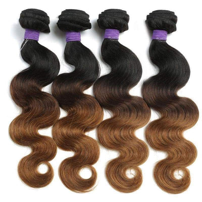 SVT 4pcs Malaysian Ombre Human Hair Bundles T1b/4/30 Color Body Wave Hair Weave - SVTHair