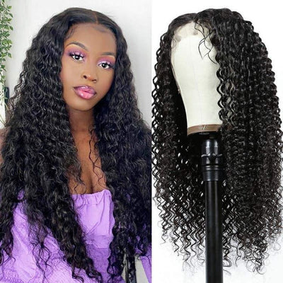 SVT Deep Wave Hair Lace Front Wig With Baby Hair 130% Density Deep Wave Brazilian Human Wigs Pre Plucked - SVTHair