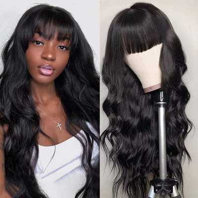 SVT Hair Wig Body Wave Human Hair Wigs Pre-Plucked With Bangs Gluess Remy Human Hair Wigs - SVTHair