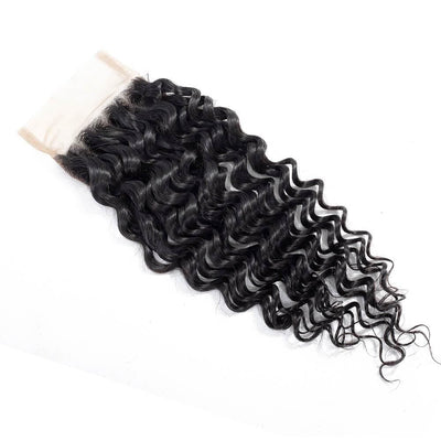 SVT 4x4 Malaysian Deep Wave Human Hair Free/middle/three Part Lace Closure - SVTHair