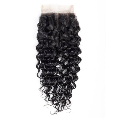 SVT Deep Wave 4*4 Lace Closure 100% Human Hair Natural Color Virgin Hair - SVTHair