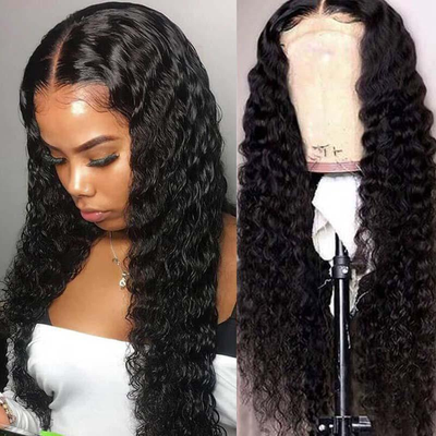 SVT Natural Long Deep Wave 13x4 Lace Front Wigs High Quality 100% Human Hair 180% Density - SVTHair
