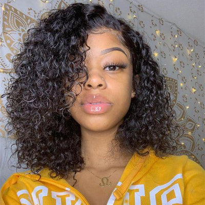 SVT Curly 13x4 T Part Lace Front Bob Wigs Short 150% Density Human Hair Wigs For Black Women - SVTHair